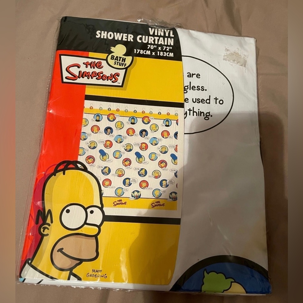Vintage New The Simpsons shower curtain 70x72